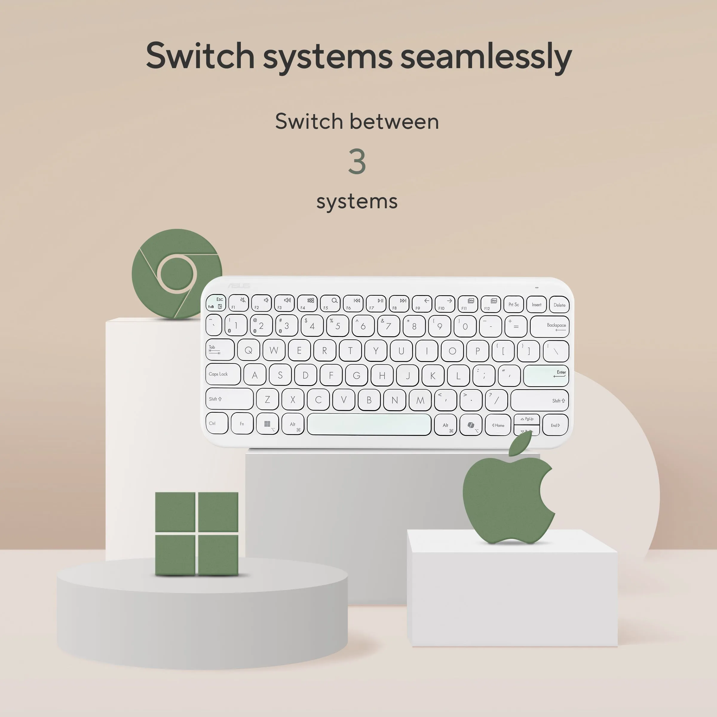 ASUS Marshmallow Wireless Keyboard KW100-IW-CP with Copilot Key - Image 3